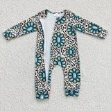 Gem Leopard Print Boys Fall Romper