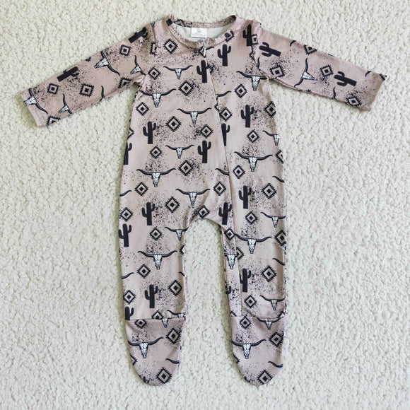 Promotional Highland Cow Cactus Kids Fall Romper