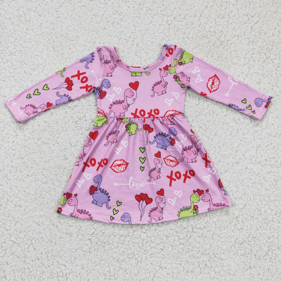 Promotional Dinosaur xoxo Pink Girls Valentine Dress