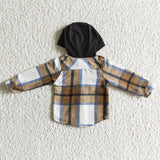 Brown Plaid Black Hoodie Boys Hoodie Top