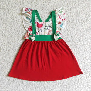 Promotional Santa Cute Animals Reindeer Bows Girls Christmas Dress