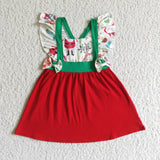 Promotional Santa Cute Animals Reindeer Bows Girls Christmas Dress