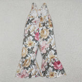 Floral White Girls Jumpsuit