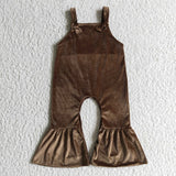 Velvet Brown Girls Jumpsuit