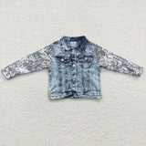 Sequins Sleeve Girls Denim Jacket