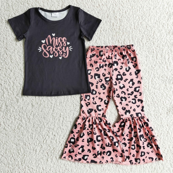 Promotional Miss Sassy Girls Short Sleeve+Trousers Sets