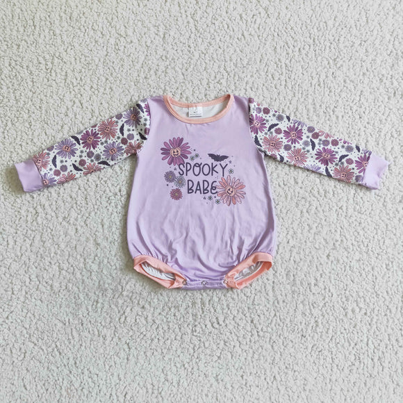 Spooky Babe Letters Pink Kids Halloween Romper