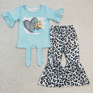 Love Bee Kind Sky Blue Girls Valentine Outfits