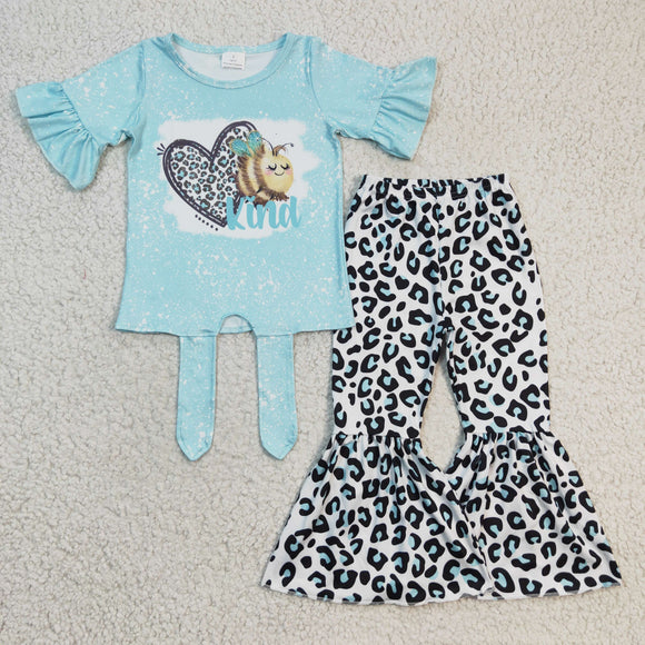 Love Bee Kind Sky Blue Girls Valentine Outfits