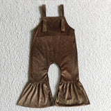Velvet Brown Girls Jumpsuit