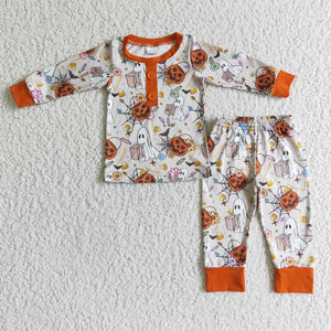 Promotional Ghost Pumpkin Orange Boys Halloween Pajamas