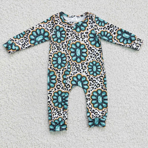 Gem Leopard Print Boys Fall Romper