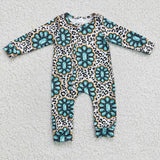 Gem Leopard Print Boys Fall Romper