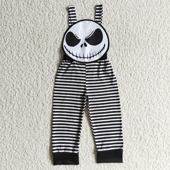 Stripe Black White Cartoon Boys Halloween Jumpsuit