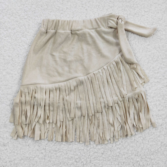Beige Tassels Girls Skirts
