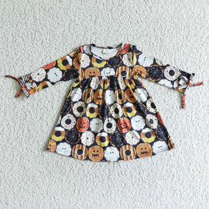 Donuts Pumpkin Black Girls Halloween Dress