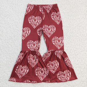Howdy Honey Red Girls Milk Silk Bell Bottoms Pants
