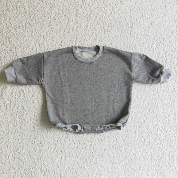 Solid Gray Girls Fall Romper