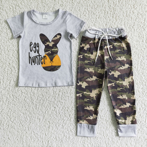 Promotional Egg Hunter Bunny Camo Boys Easter Outfits
