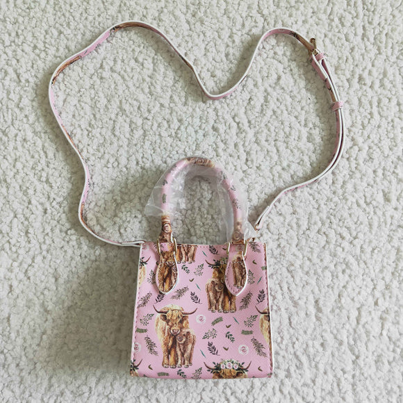 Highland Cow Pink Shoulder Bag