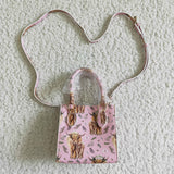 Highland Cow Pink Shoulder Bag