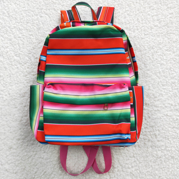 Red Green Stripe Backpack