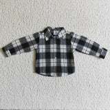 Black White Plaid Shirt Boys Long Sleeve Top