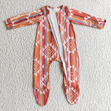 Promotional Stripe Orange Aztec Boys Fall Romper