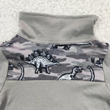 Promotional Dinosaur Gray Polo Boys Long Sleeve Top
