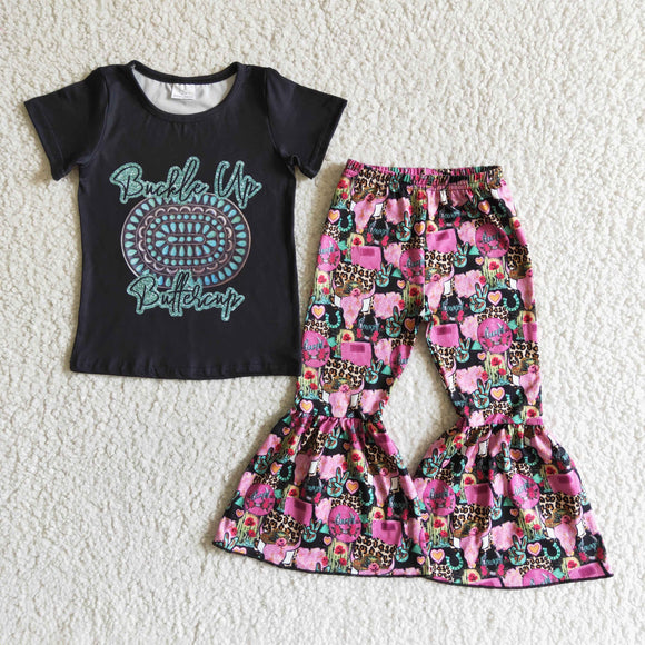 Promotional Buttercup Girls Short Sleeve+Trousers Sets