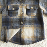 Blue Beige Plaid Shirt Boys Long Sleeve Top