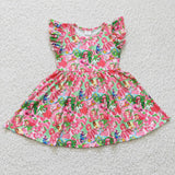 Cartoon Strawberry Princess Mini Girls Flutter Sleeve Dress