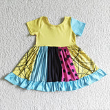 Cartoon Patchwork Girls Halloween Dress