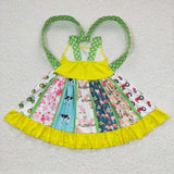 Promotional Farm Tractor Yellow Girls Patchwork Dress