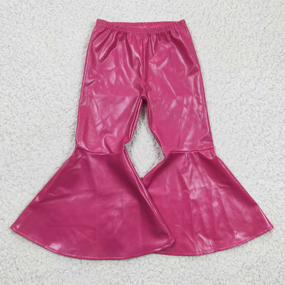 Hot Pink Leather Girls Pants