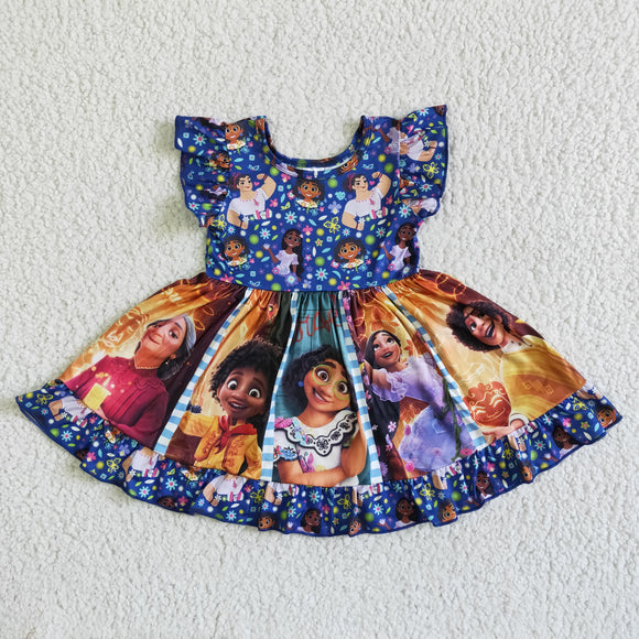Promotional Cartoon Magic Girls Patchwork Dress