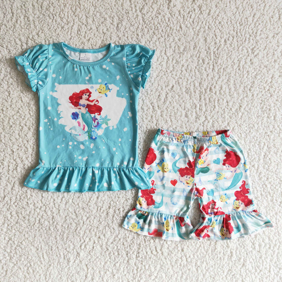 Cartoon Princess Girls Shorts Sets