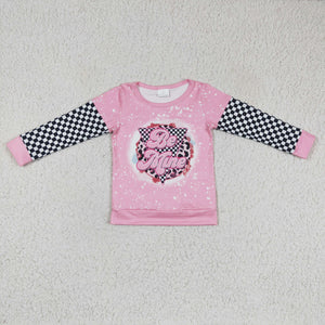 Be Mine Letters Plaid Pink Girls Valentine Top