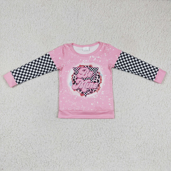Be Mine Letters Plaid Pink Girls Valentine Top