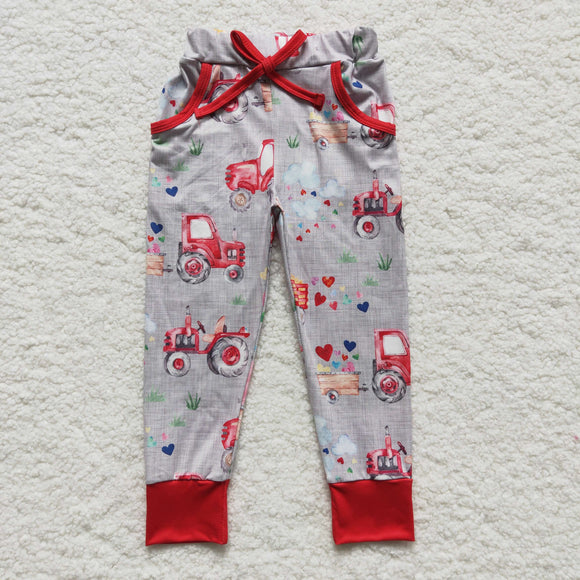 Love Truck Tractor Gray Legging Valentine Pants