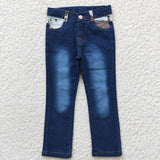 Cowhide Print Bleached Legging Girls Jeans Pants