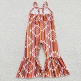 Aztec Print Orange Girls Jumpsuit