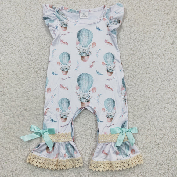 White Balloon Girls Easter Romper