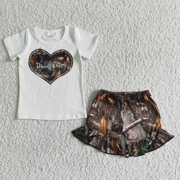 Promotional Daddy's Girl Love Jungle Girls Shorts Sets