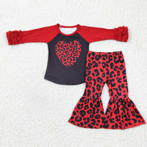 Love Leopard Print Red Girls Valentine Outfits