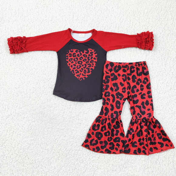 Love Leopard Print Red Girls Valentine Outfits