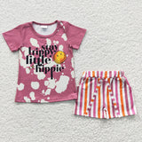 Stay Trippy Little Hippie Girls Shorts Sets