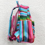 Sky Blue Green Stripe Backpack
