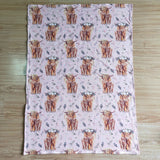 Cows Floral Pink Blankets
