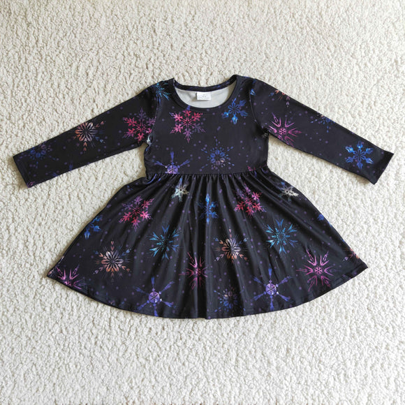 Promotional Snow Dark Black Girls Christmas Dress